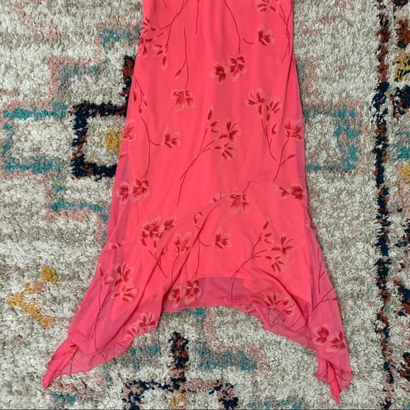 Vintage Pink Floral Ruched Midi Dress 90’s chic - Picture 4 of 16